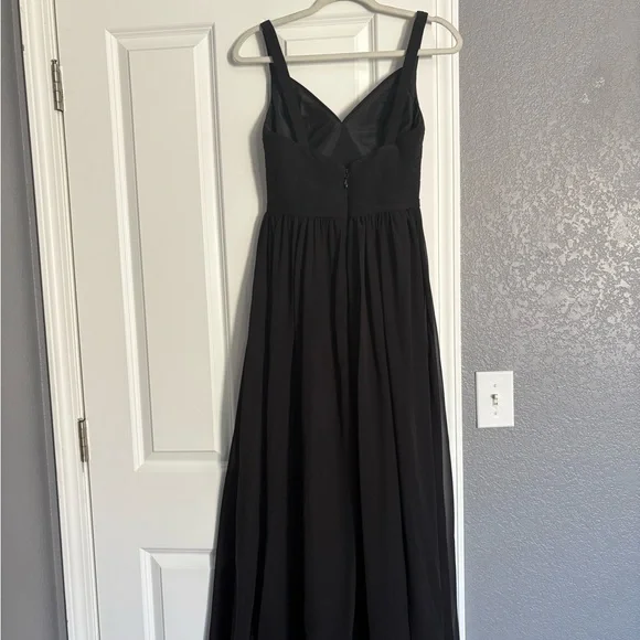 princess polly baby blue dress Sheath Sweetheart Beads Black Velvet Long Prom Dress with Slit Formal –  SQOSA main image 1